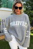 Cleve Örme Oversize Kazak Gri