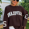 Cleve Örme Oversize Kazak Kahverengi