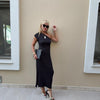 Crack Siyah Elbise