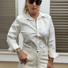 Debra Slim Fit Poplin Kumaş Gömlek Ekru