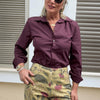 Debra Slim Fit Poplin Kumaş Gömlek Mürdüm
