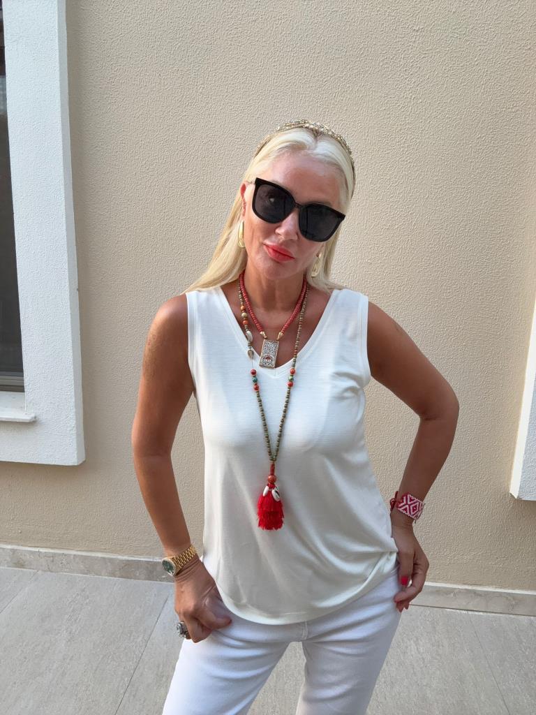 Derlo İthal Modal Ekru Atlet