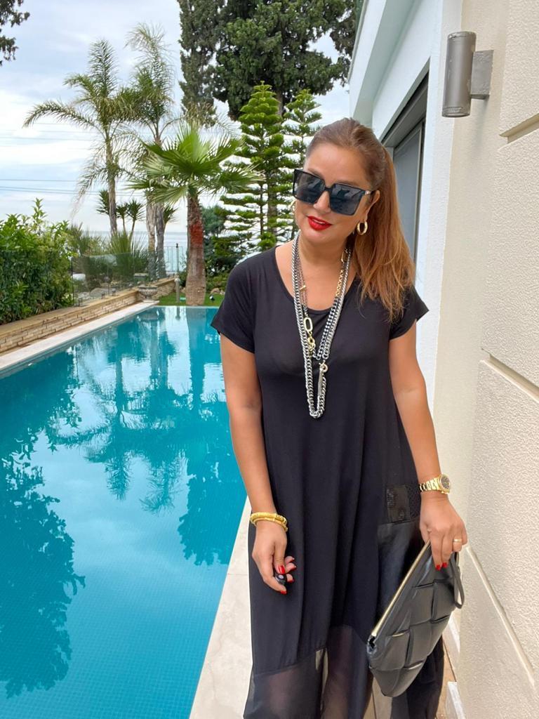 Edga Kadın Siyah Midi Elbise