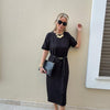Elegant Belt Siyah Elbise