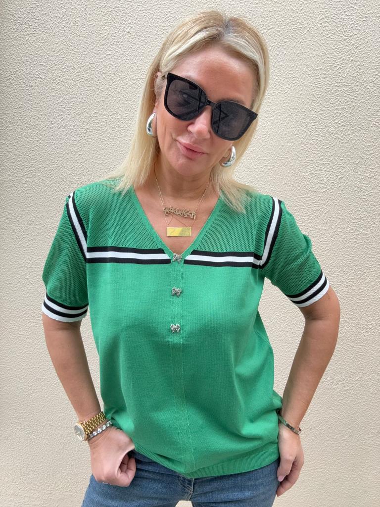 Fiyona Yeşil Büyük Beden Triko