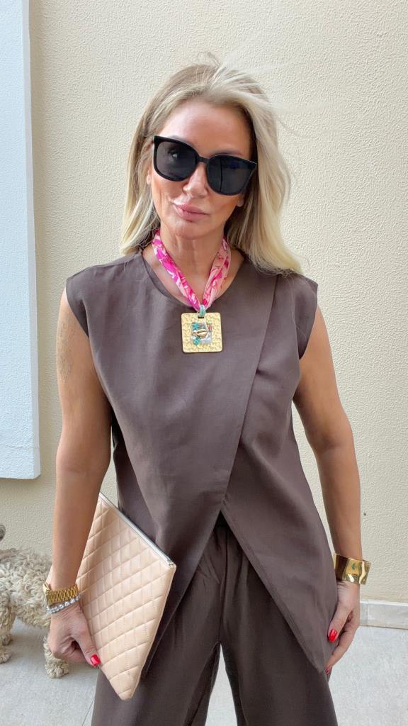 Herra Kahverengi Keten Takım