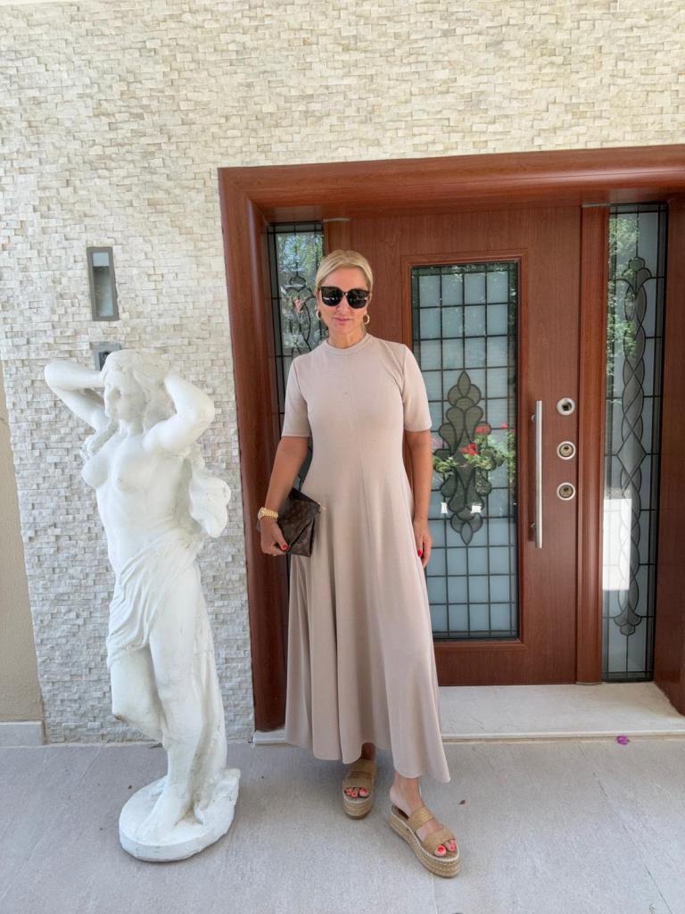 Heur Taş Rengi Elbise