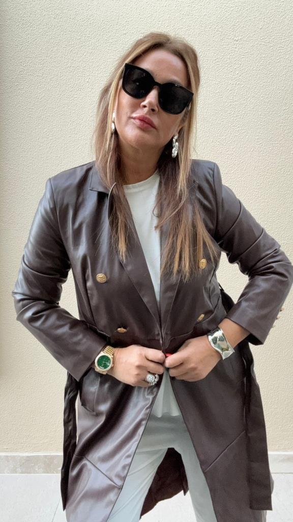 Holy Kahve Deri Trench