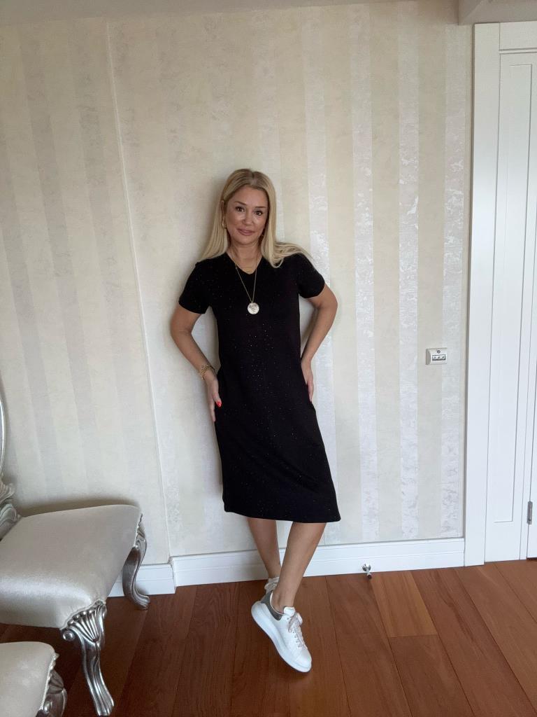 Jasse Siyah Taşlı Elbise