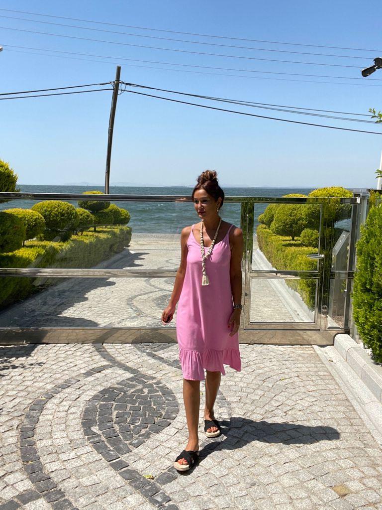 Jelani Kadın Pembe Midi Elbise