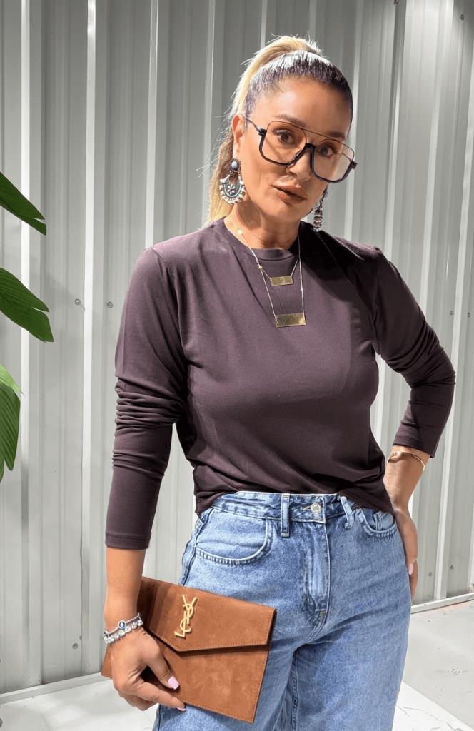 Kita Pamuk Basic T-shirt Kahve