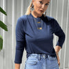 Kita Pamuk Basic T-shirt Lacivert