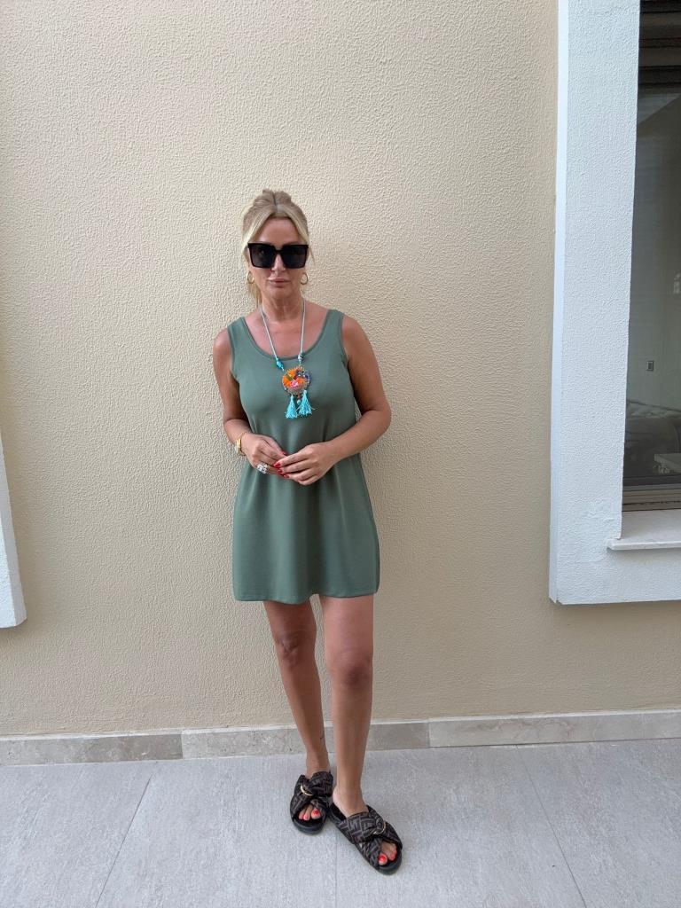 Leliva Haki Modal Elbise