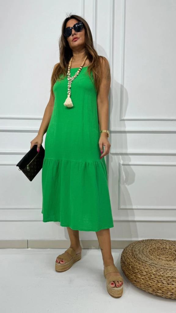 Limla Çimen Yeşil Elbise