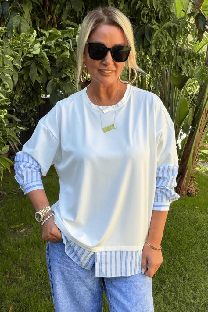 Livya Poplin Detaylı Sweatshirt