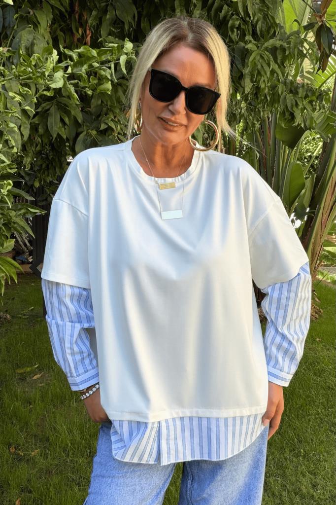 Livya Poplin Detaylı Sweatshirt