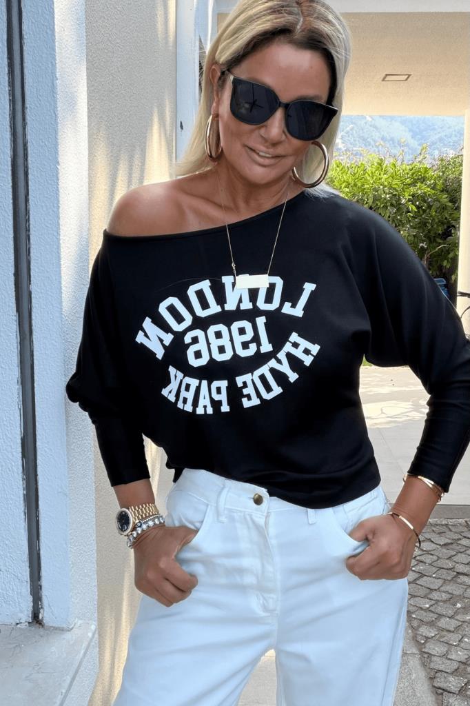 London Siyah Sweatshirt