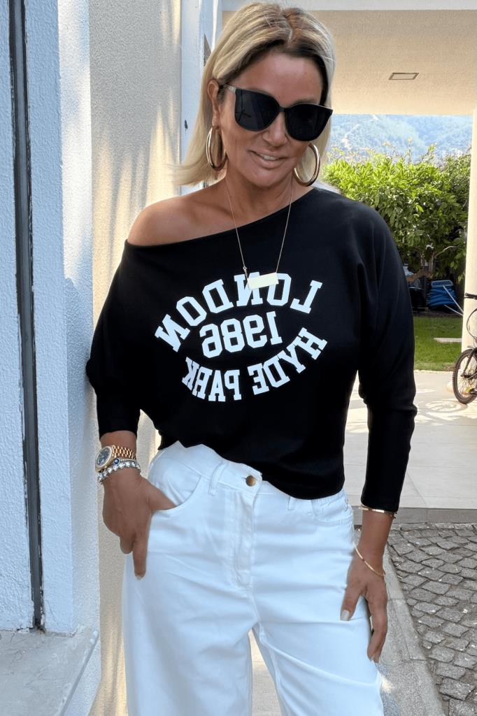London Siyah Sweatshirt