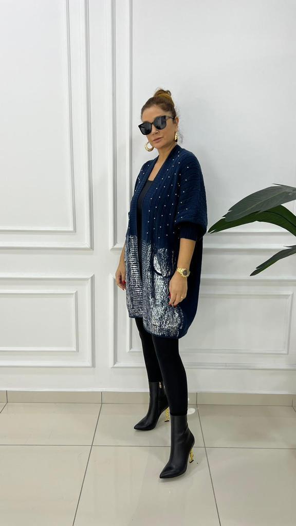 Longa Kadın Lacivert Hırka