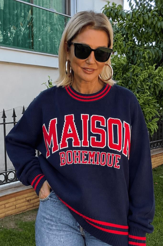 Maison Oversize Kazak Lacivert