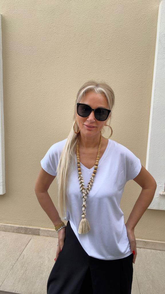 Melira Bambu kumaş Beyaz Basic