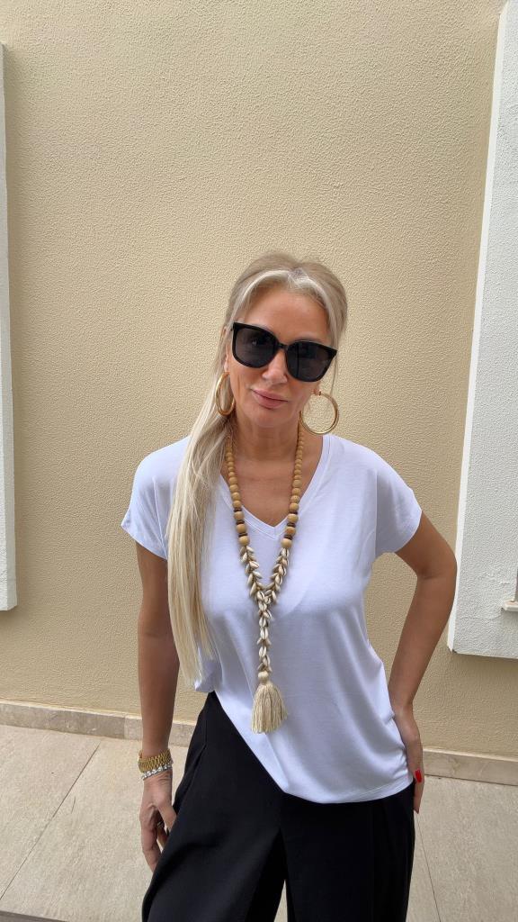 Melira Bambu kumaş Beyaz Basic