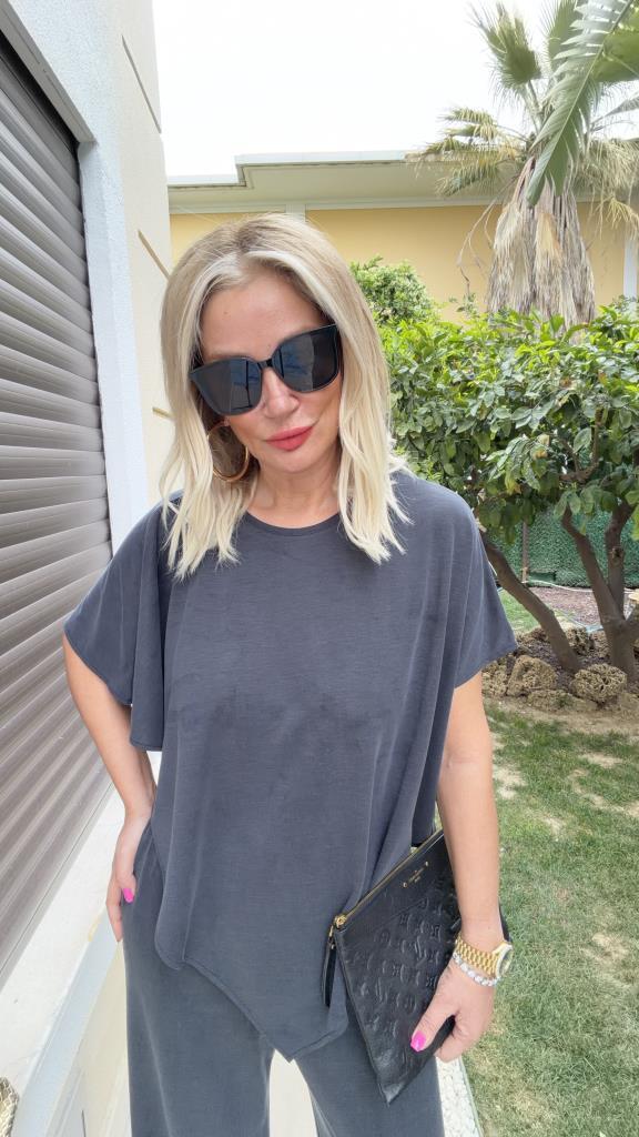 Mia Pelerin Takım Siyah