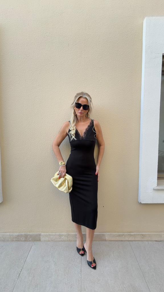 Midnigt Lace Siyah Elbise
