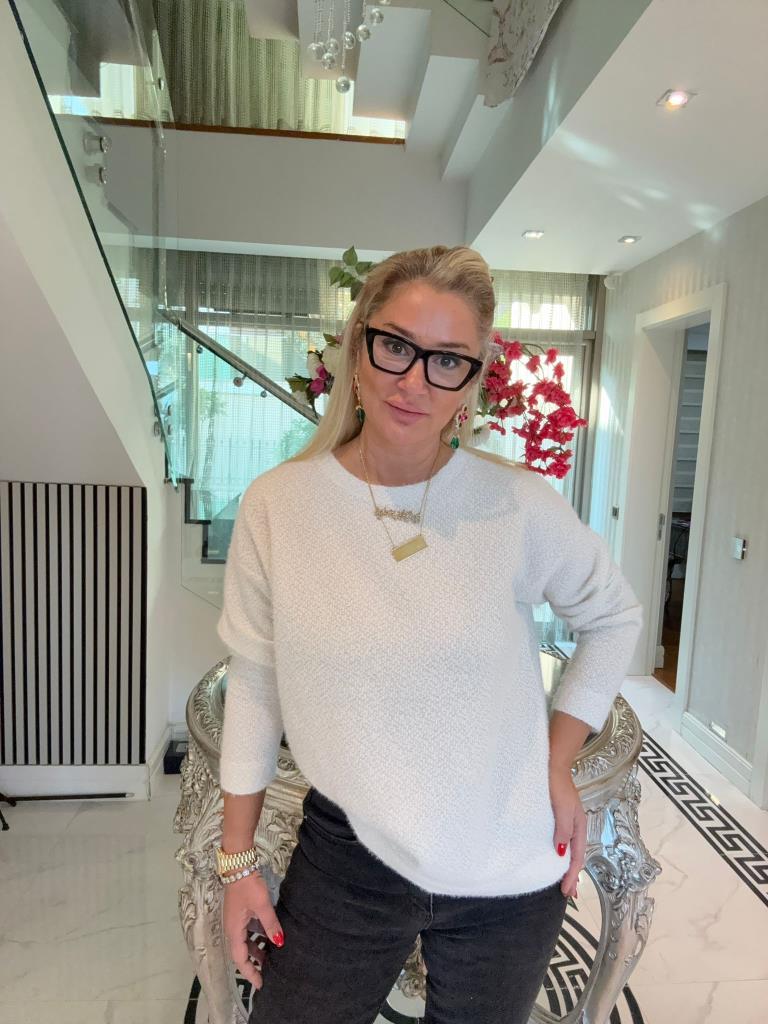 Miyaki Beyaz Simli Sweat