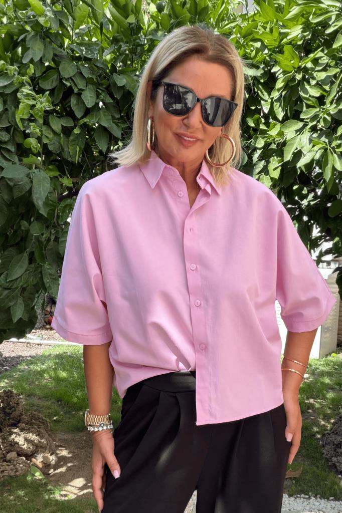 Navy Yarasakol Pembe Gömlek