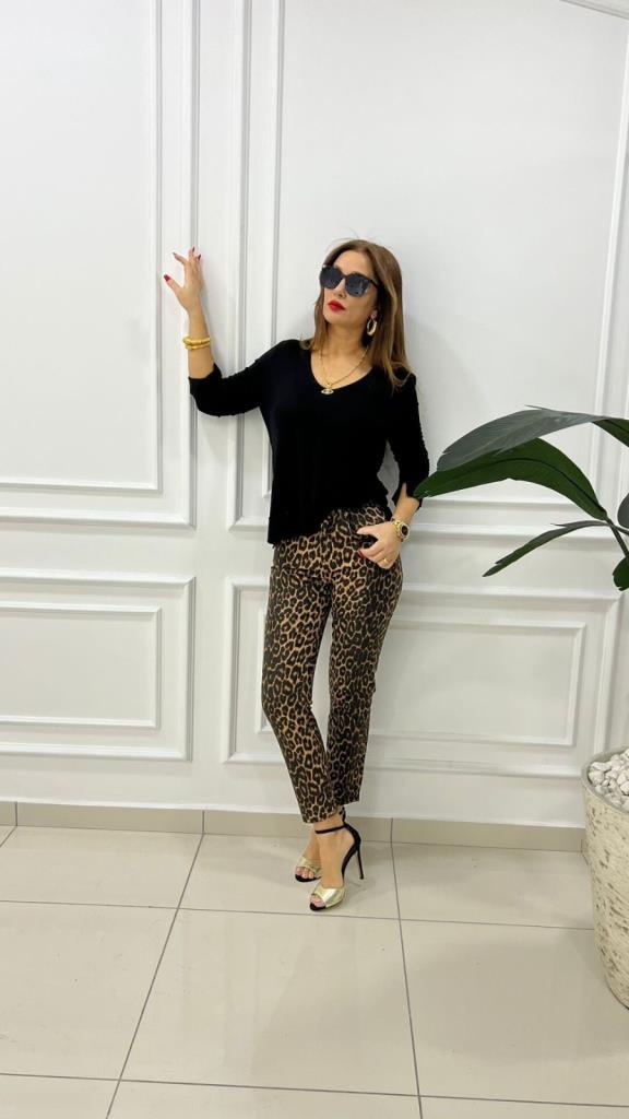 Nika Kadın Leopar Pantolon