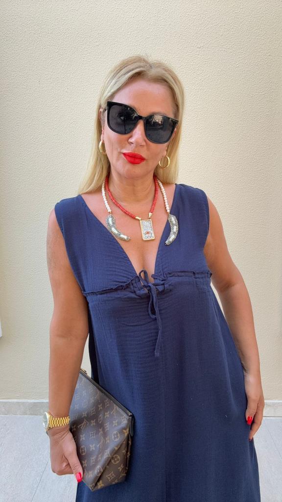 Omgi Lacivert Elbise