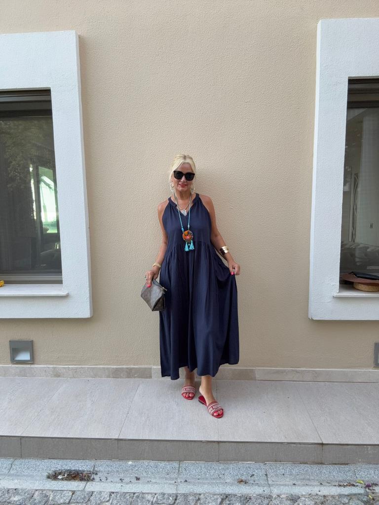 Racce Lacivert Elbise