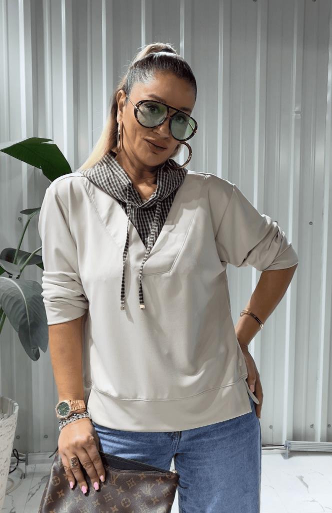 Refirta Kapüşonlu Modal Sweat Bej