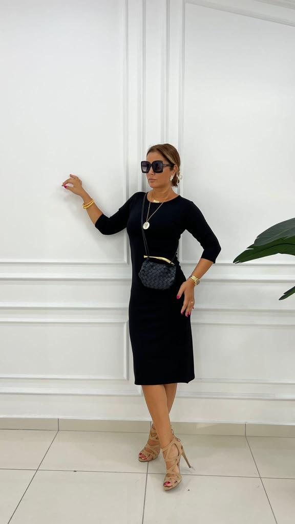 Rexo Kadın Siyah Elbise