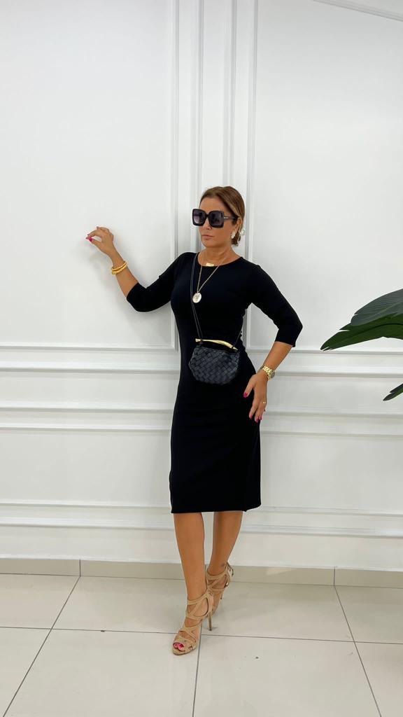 Rexo Kadın Siyah Elbise