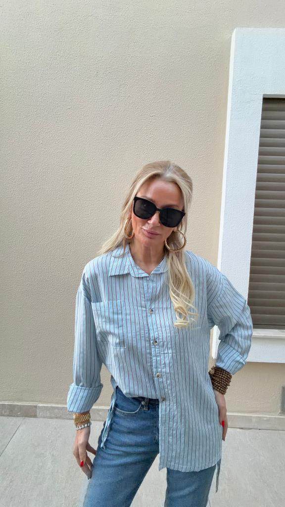 Riviera Mavi Çizgili Gömlek