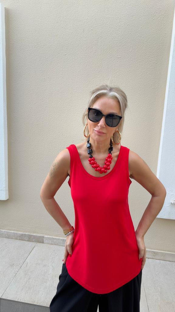 Rolda Bambu Kumaş  Kırmızı Atlet