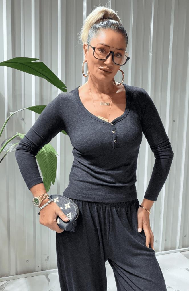 Rufy İthal Modal Yumoş Takım Koyu Füme