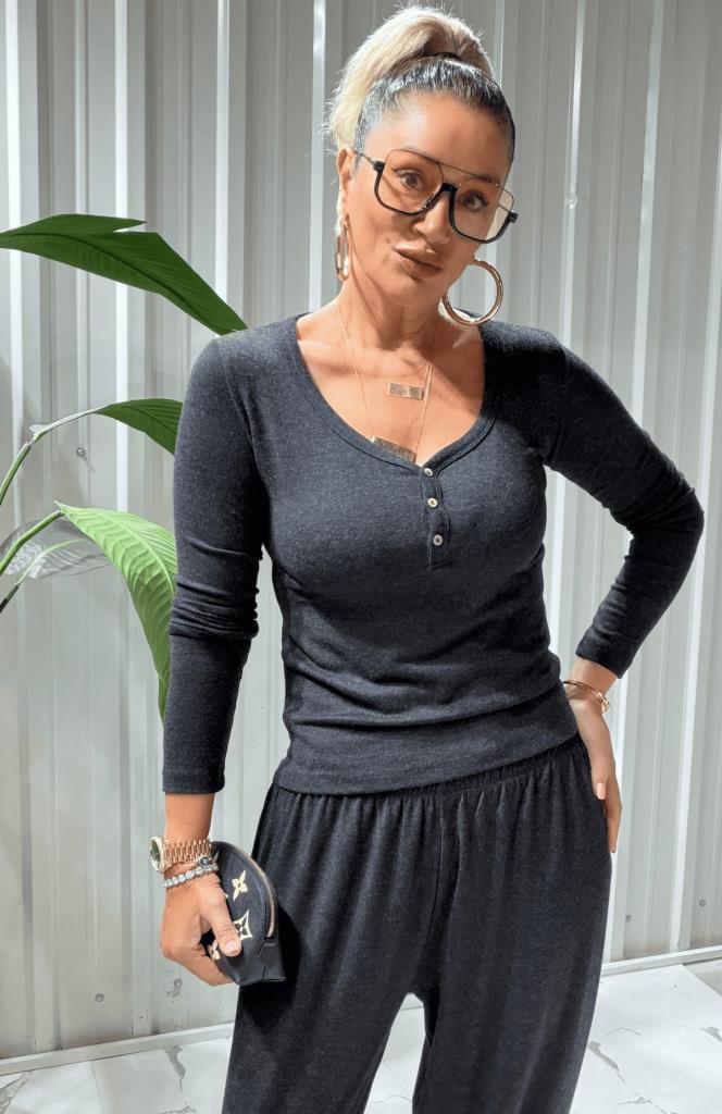 Rufy İthal Modal Yumoş Takım Koyu Füme