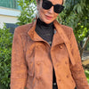 Sylvie Süet Slim Fit Mont Camel