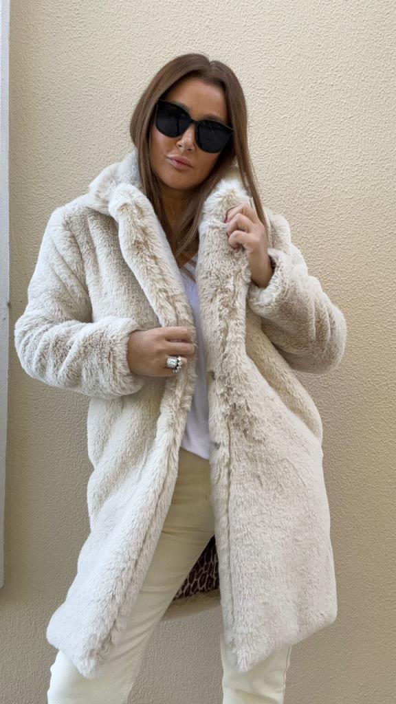 Tatum Taş Rengi Peluş Kaban