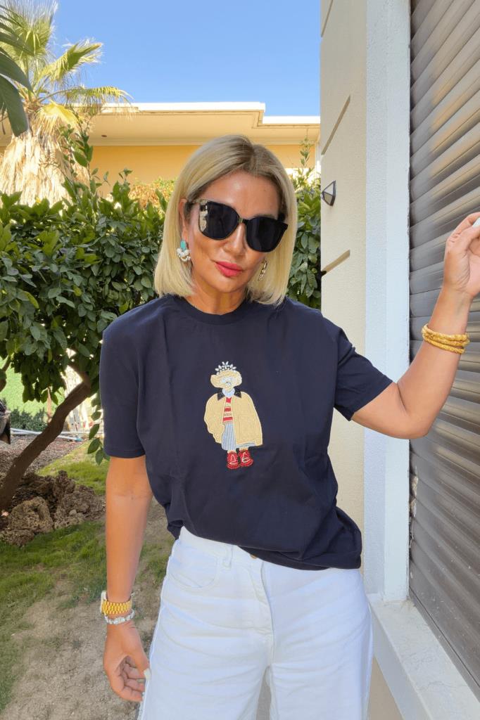 Tetty Nakışlı Tshirt Lacivert
