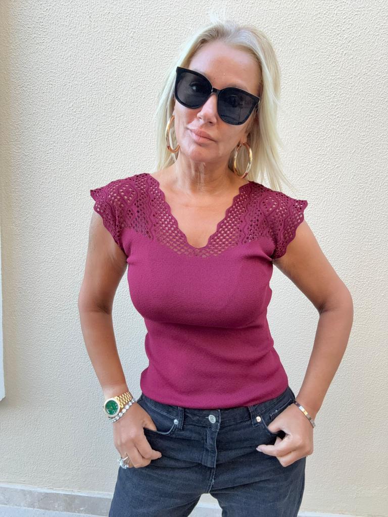 Tilda Bordo Ajurlu Triko