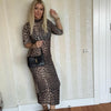 Vella Siyah Leopar Desen Elbise