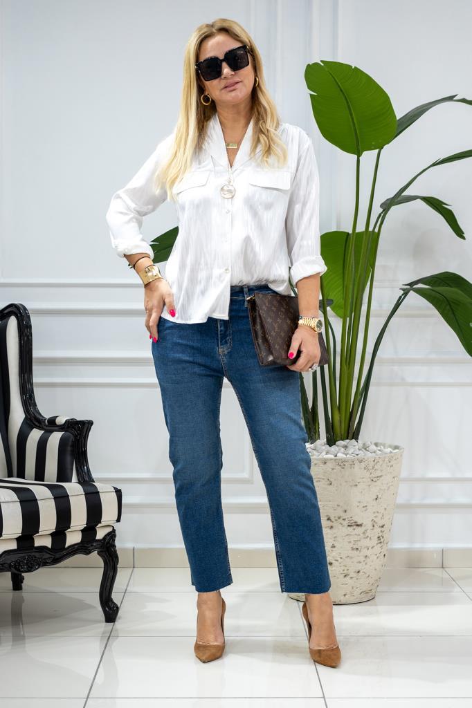 Wiens Kadın Tint Yeşil Paça Kesik Kot Pantolon