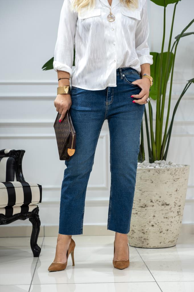 Wiens Kadın Tint Yeşil Paça Kesik Kot Pantolon