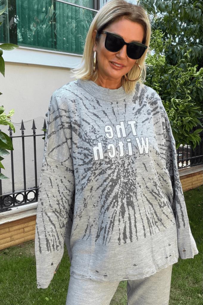 Witch Oversize Triko Takım Gri