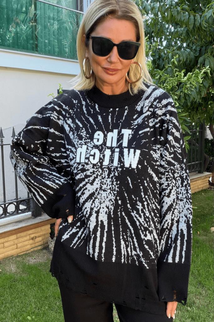 Witch Oversize Triko Takım Siyah