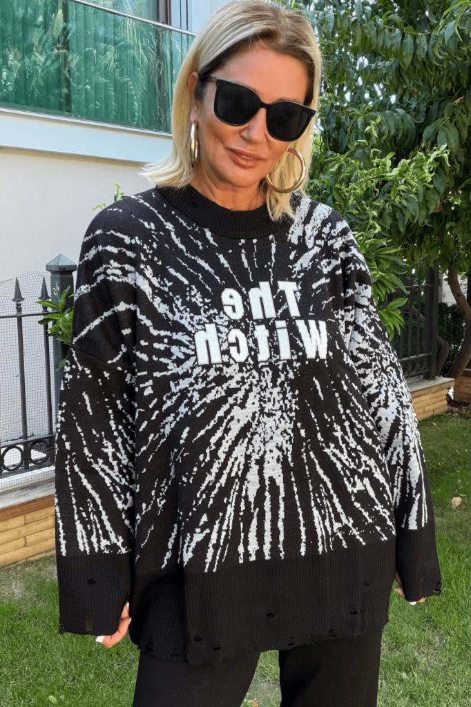 Witch Oversize Triko Takım Siyah